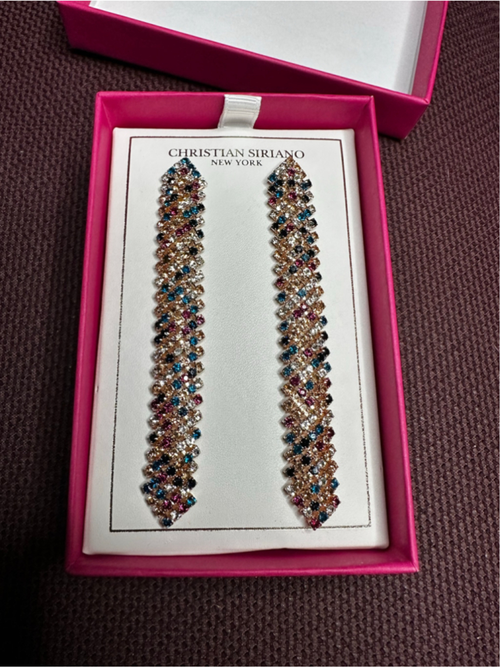 Christian Siriano New York Gold & Multicolor Statement Earrings